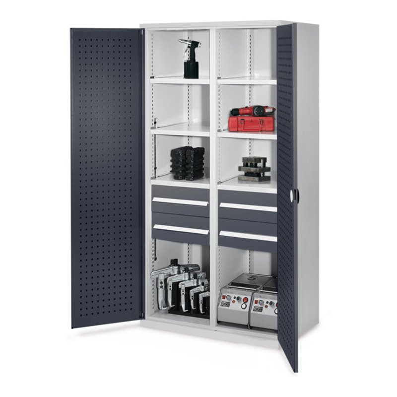 Kappes Schwerlastschrank MMT Mod. 52 RAL7035/7016 Türen innen Lochplatten