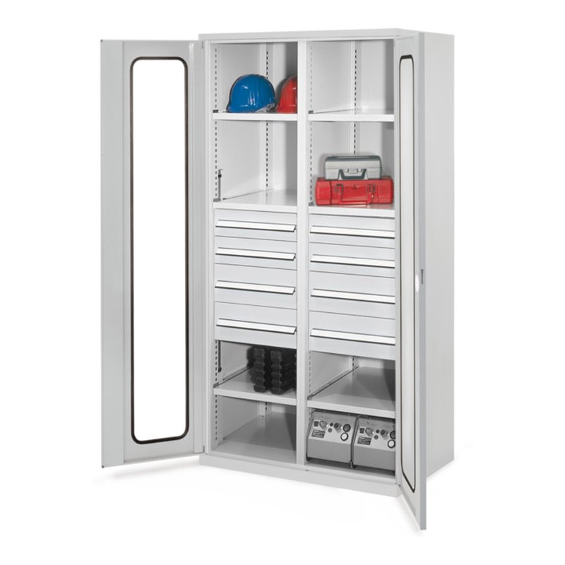 Kappes Schwerlastschrank MMT Mod. 54 RAL 7035 Sichtfenstertüren