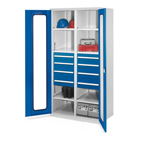 Kappes Schwerlastschrank MMT Mod. 54 RAL 7035/5010 Sichtfenstertüren