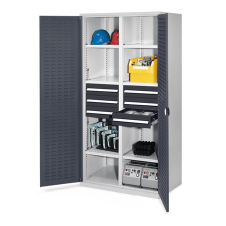 Kappes Schwerlastschrank MMT Mod. 53 RAL7035/7016 Türen innen Schlitzplatten