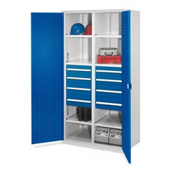 Kappes Schwerlastschrank MMT Mod. 54 RAL 7035/5010 Tür innen Lochplatten