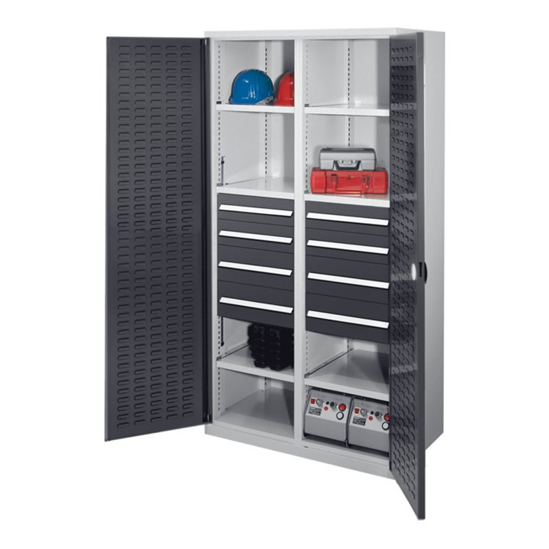 Kappes Schwerlastschrank MMT Mod. 54 RAL 7035/7016 Türen innen Schlitzplatten