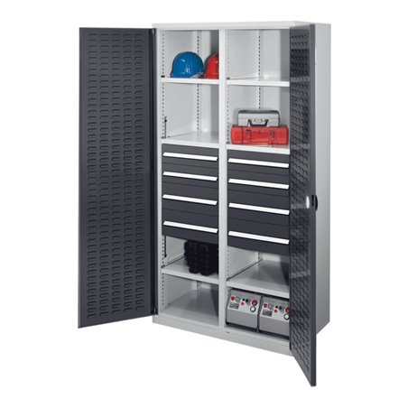 Kappes Schwerlastschrank MMT Mod. 54 RAL 7035/7016 Türen innen Schlitzplatten