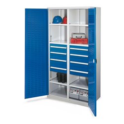 Kappes Schwerlastschrank MMT Mod. 54 RAL 7035/5010 Türen innen Schlitzplatten