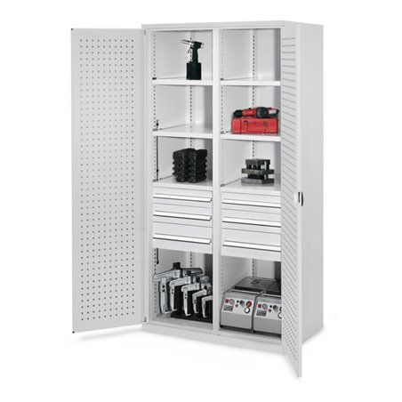 Kappes Schwerlastschrank MMT Mod. 55 RAL 7035 Türen innen Lochplatten