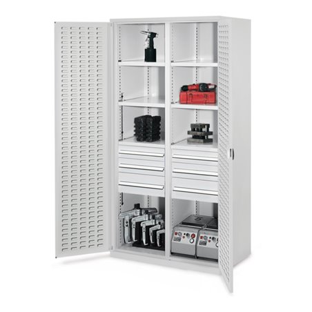 Kappes Schwerlastschrank MMT Mod. 55 RAL 7035 Türen innen Schlitzplatten