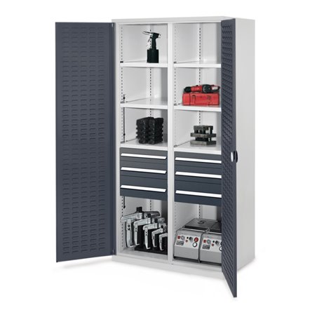 Kappes Schwerlastschrank MMT Mod. 55 RAL 7035/7016 Türen innen Schlitzplatten