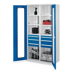 Kappes Schwerlastschrank MMT Mod. 55 RAL 7035/5010 Sichtfenstertüren