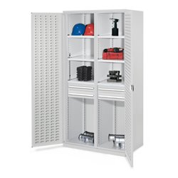 Kappes Schwerlastschrank MMT Mod. 56 RAL 7035 Türen innen Schlitzplatten