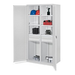 Kappes Schwerlastschrank MMT Mod. 56 RAL 7035 Türen innen Lochplatten