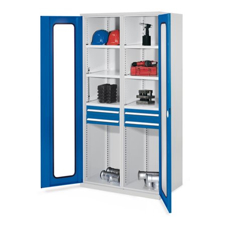Kappes Schwerlastschrank MMT Mod. 56 RAL 7035/5010 Sichtfenstertüren
