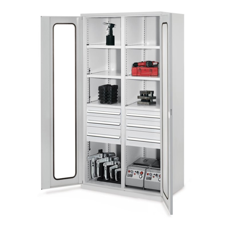 Kappes Schwerlastschrank MMT Mod. 55 RAL 7035 Sichtfenstertüren