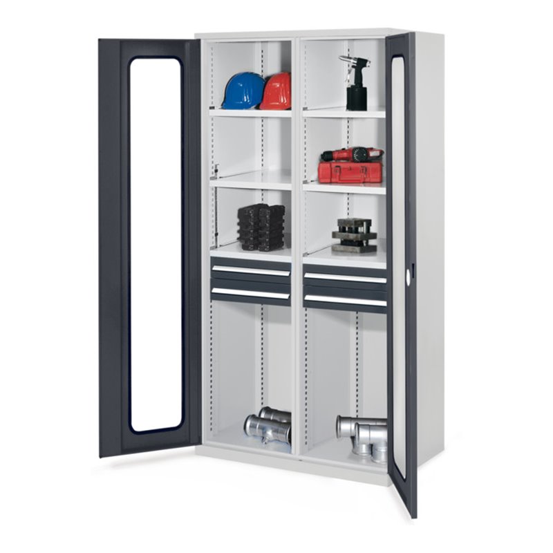 Kappes Schwerlastschrank MMT Mod. 56 RAL 7035/7016 Sichtfenstertüren