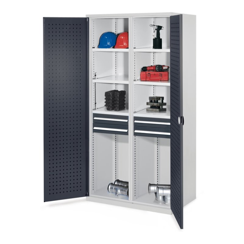 Kappes Schwerlastschrank MMT Mod. 56 RAL 7035/7016 Türen innen Lochplatten