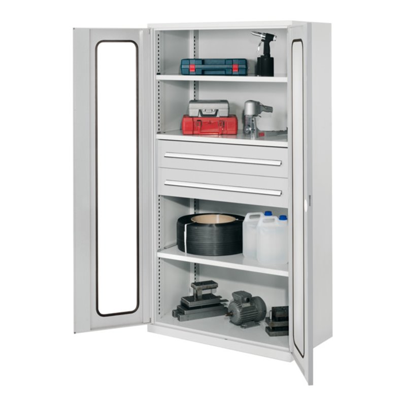 Kappes Schwerlastschrank OMT Mod. 42 RAL 7035 Sichtfenstertüren