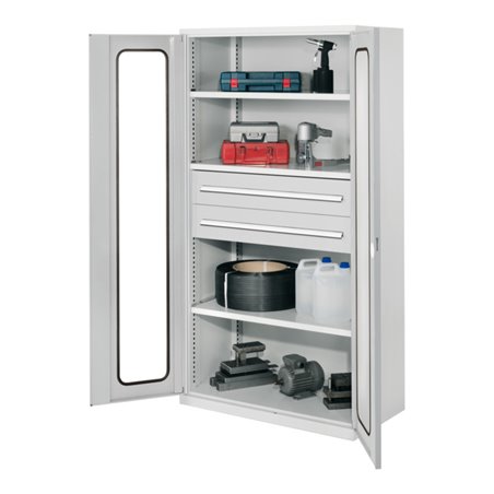 Kappes Schwerlastschrank OMT Mod. 42 RAL 7035 Sichtfenstertüren