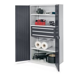 Kappes Schwerlastschrank OMT Mod. 43 RAL 7035/7016 Türen innen Schlitzplatten