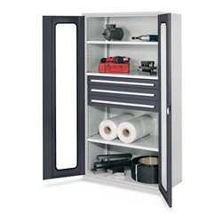 Kappes Schwerlastschrank OMT Mod. 43 RAL 7035/7016 Sichtfenstertüren