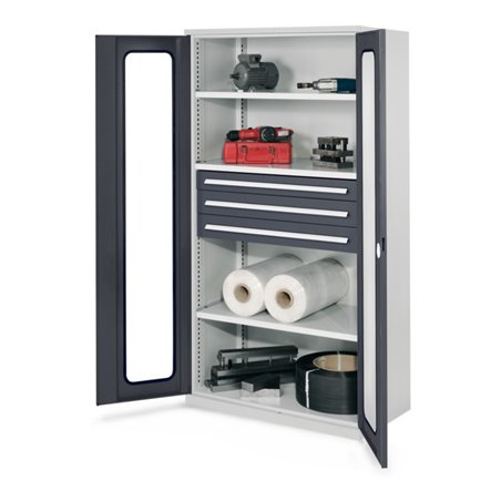 Kappes Schwerlastschrank OMT Mod. 43 RAL 7035/7016 Sichtfenstertüren