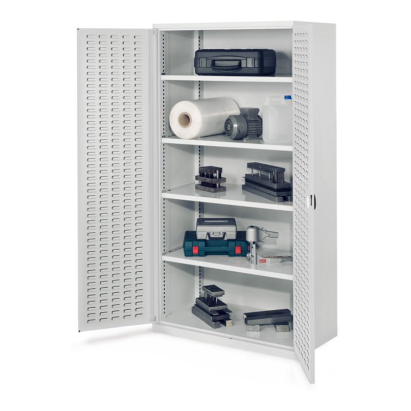 Kappes Schwerlastschrank OMT Mod. 41 RAL7035 Türen innen Schlitzplatten