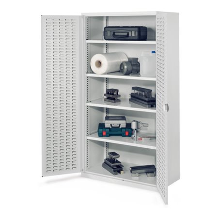 Kappes Schwerlastschrank OMT Mod. 41 RAL7035 Türen innen Schlitzplatten