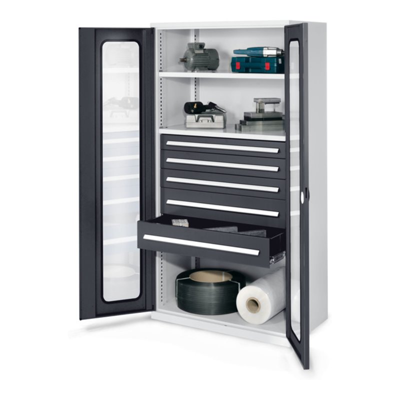 Kappes Schwerlastschrank OMT Mod. 44 RAL 7035/7016 Sichtfenstertüren