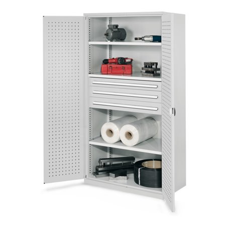 Kappes Schwerlastschrank OMT Mod. 43 RAL 7035 Türen innen Lochplatten