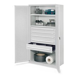 Kappes Schwerlastschrank OMT Mod. 44 RAL 7035 Türen innen Lochplatten