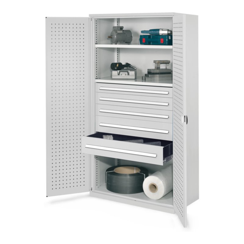 Kappes Schwerlastschrank OMT Mod. 44 RAL 7035 Türen innen Lochplatten