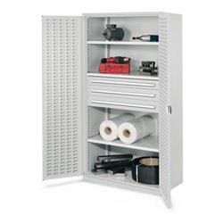 Kappes Schwerlastschrank OMT Mod. 43 RAL 7035 Türen innen Schlitzplatten