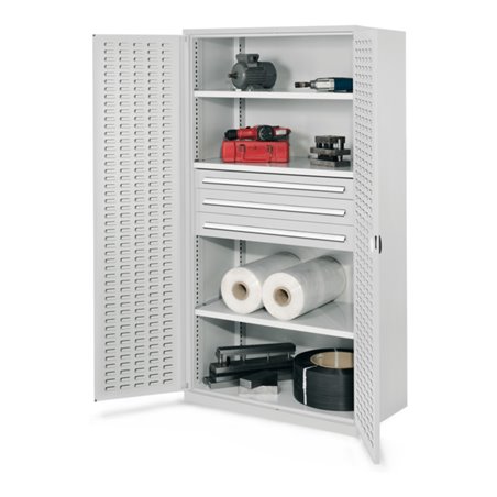 Kappes Schwerlastschrank OMT Mod. 43 RAL 7035 Türen innen Schlitzplatten