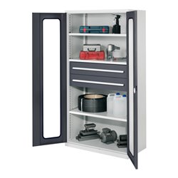 Kappes Schwerlastschrank OMT Mod. 42 RAL7035/7016 Sichtfenstertüren