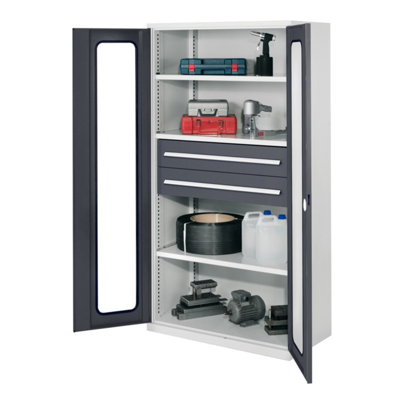 Kappes Schwerlastschrank OMT Mod. 42 RAL7035/7016 Sichtfenstertüren