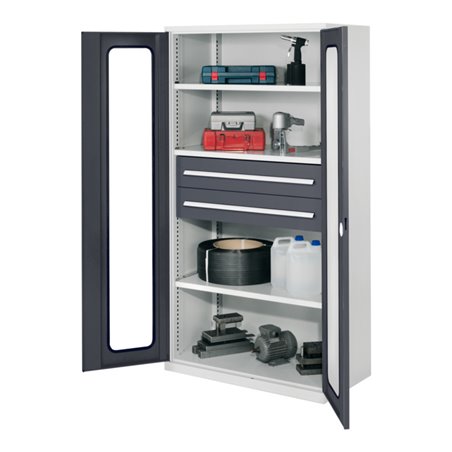 Kappes Schwerlastschrank OMT Mod. 42 RAL7035/7016 Sichtfenstertüren