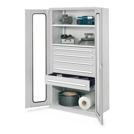 Kappes Schwerlastschrank OMT Mod. 44 RAL 7035 Sichtfenstertüren