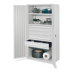 Kappes Schwerlastschrank OMT Mod. 44 RAL 7035 Türen innen Schlitzplatten