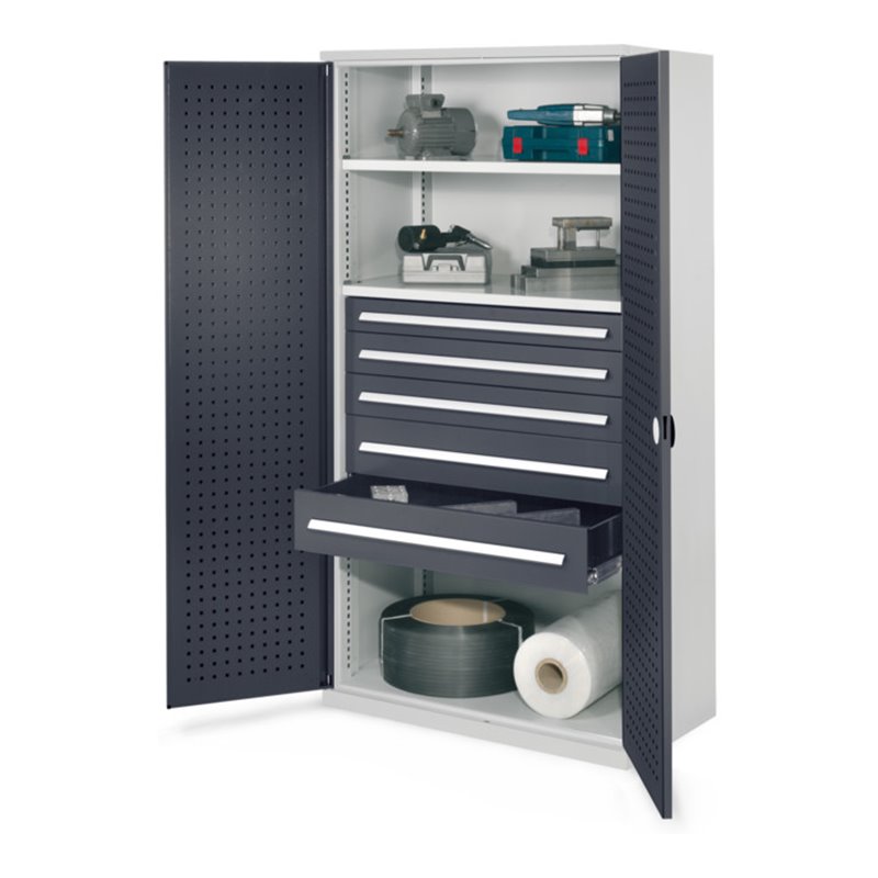 Kappes Schwerlastschrank OMT Mod. 44 RAL 7035/7016 Türen innen Lochplatten