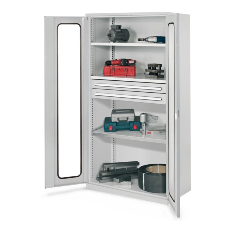 Kappes Schwerlastschrank OMT Mod. 45 RAL 7035 Sichtfenstertüren