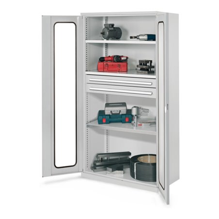 Kappes Schwerlastschrank OMT Mod. 45 RAL 7035 Sichtfenstertüren