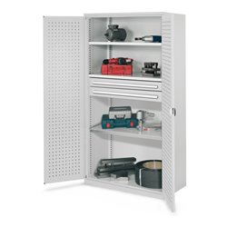 Kappes Schwerlastschrank OMT Mod. 45 RAL 7035 Türen innen Lochplatten