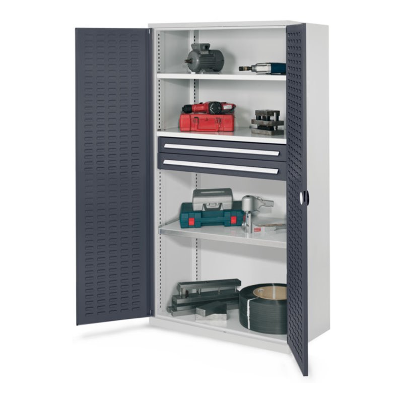 Kappes Schwerlastschrank OMT Mod. 45 RAL 7016 Türen innen Schlitzplatten