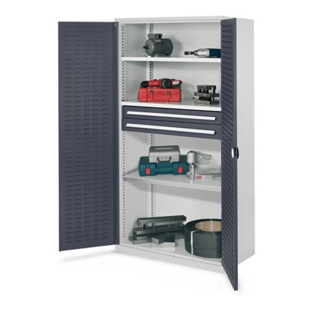 Kappes Schwerlastschrank OMT Mod. 45 RAL 7016 Türen innen Schlitzplatten