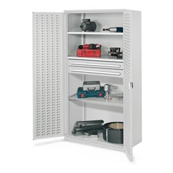 Kappes Schwerlastschrank OMT Mod. 45 RAL 7035 Türen innen Schlitzplatten