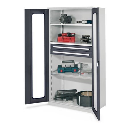 Kappes Schwerlastschrank OMT Mod. 45 RAL 7035/7016 Sichtfenstertüren