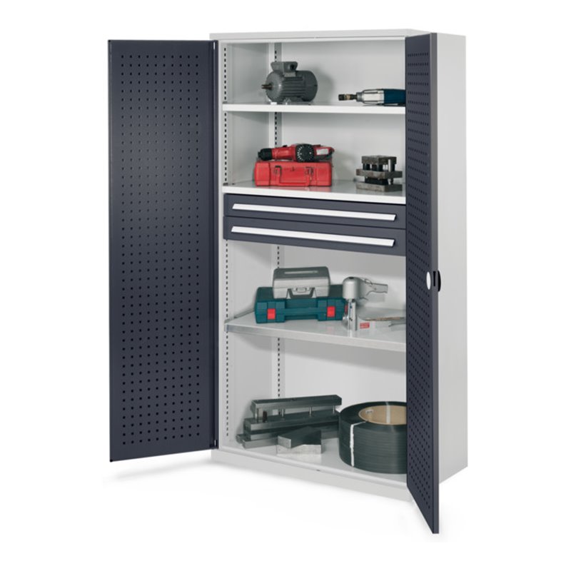 Kappes Schwerlastschrank OMT Mod. 45 RAL 7035/7016 Türen innen Lochplatten