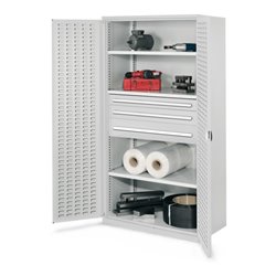 Kappes Schwerlastschrank OMT Mod. 46 RAL 7035 Türen innen Schlitzplatten