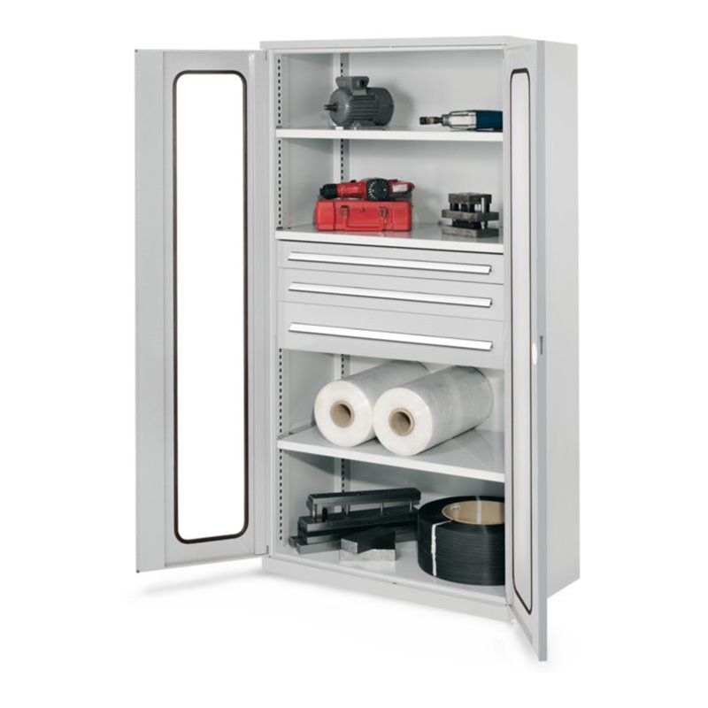 Kappes Schwerlastschrank OMT Mod. 46 RAL 7035 Sichtfenstertüren