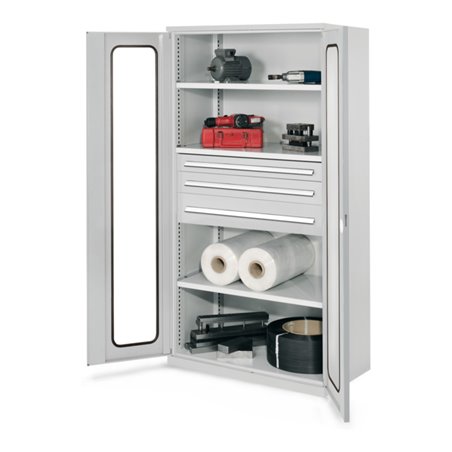 Kappes Schwerlastschrank OMT Mod. 46 RAL 7035 Sichtfenstertüren