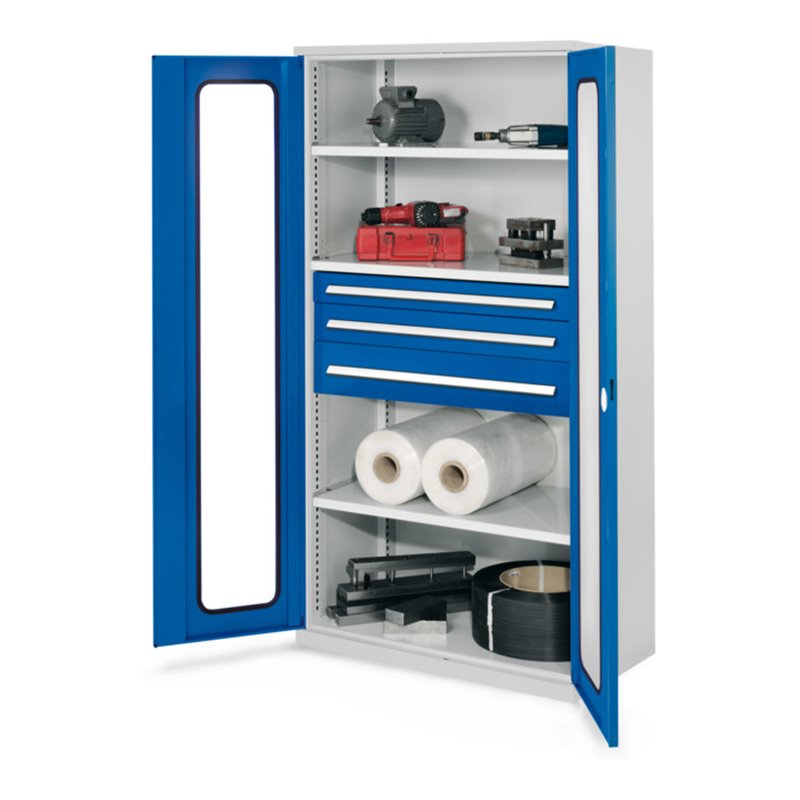 Kappes Schwerlastschrank OMT Mod. 46 RAL 7035/5010 Sichtfenstertürenn