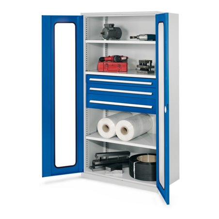 Kappes Schwerlastschrank OMT Mod. 46 RAL 7035/5010 Sichtfenstertürenn